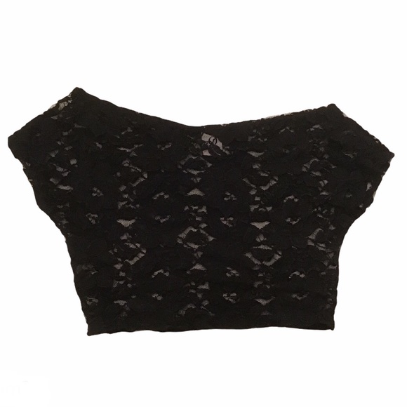 Oxyjen Dancewear Tops - Oxyjen Black Lace Crop Top